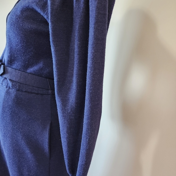 Wool button down dress. Navy. - Picture 5 of 8